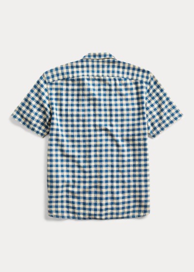 Camisa Ralph Lauren Hombre Creme / Azules - Checked - XTZJO9412